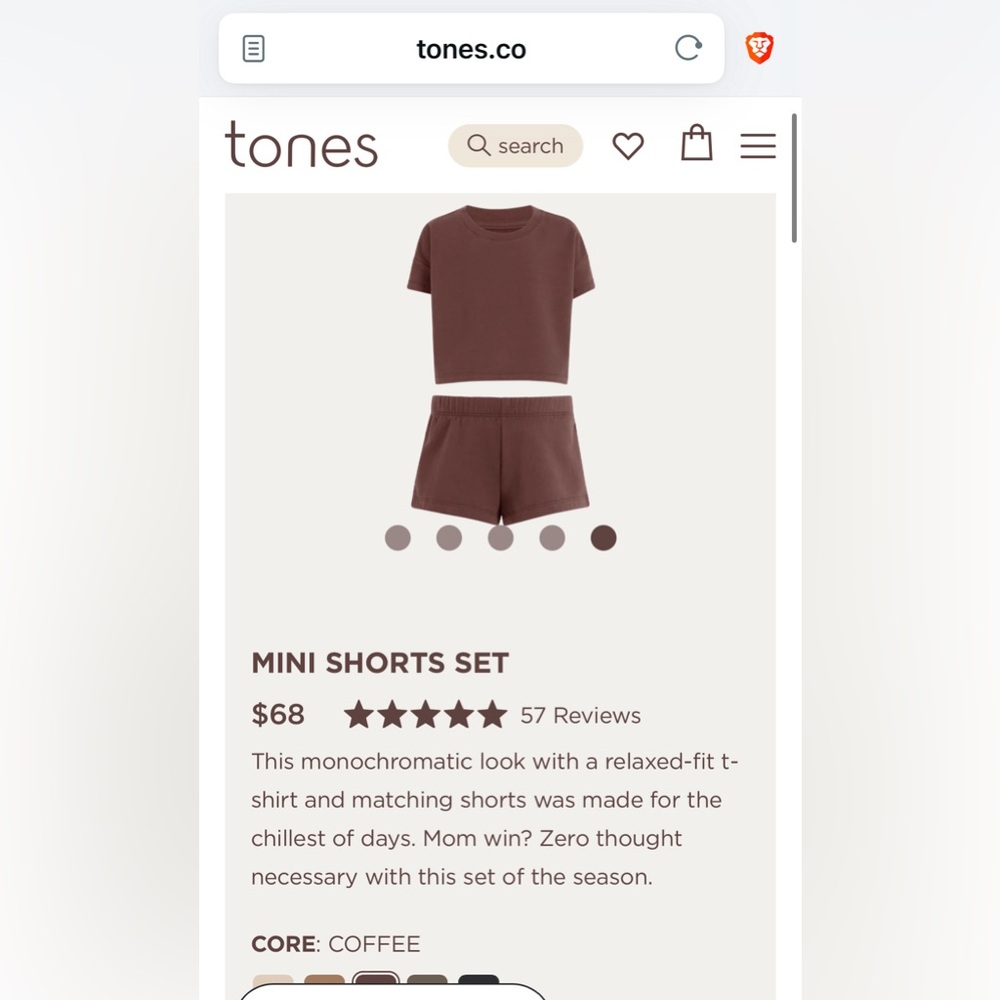 Tones 18/24 mo Coffee mini shorts set